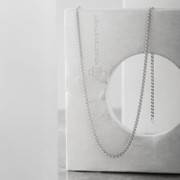 Цепь из белого золота, плетение «Love»